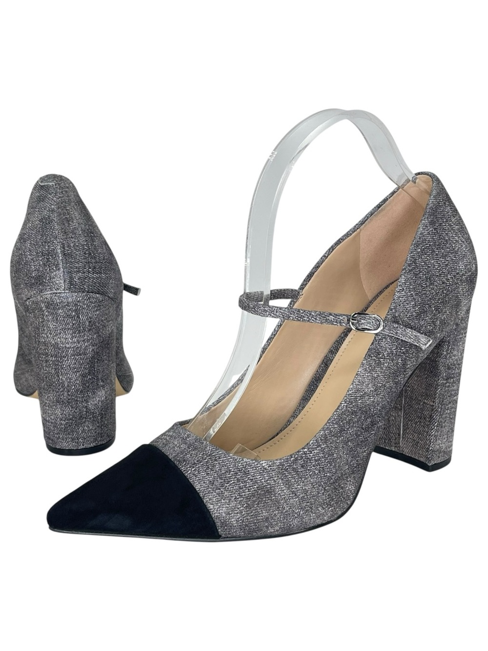 Marc Fisher Anellie Grey Cap Toe Womens Pumps Size 11M - Picture 9 of 12